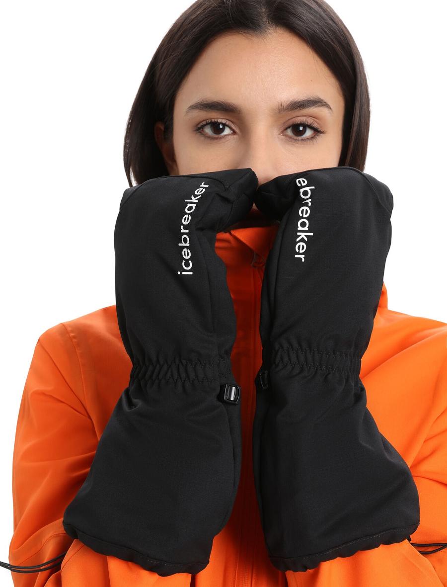 Black / Enamel Men's Icebreaker Unisex MerinoLoft™ Mittens Gloves | USA 1052RVDW